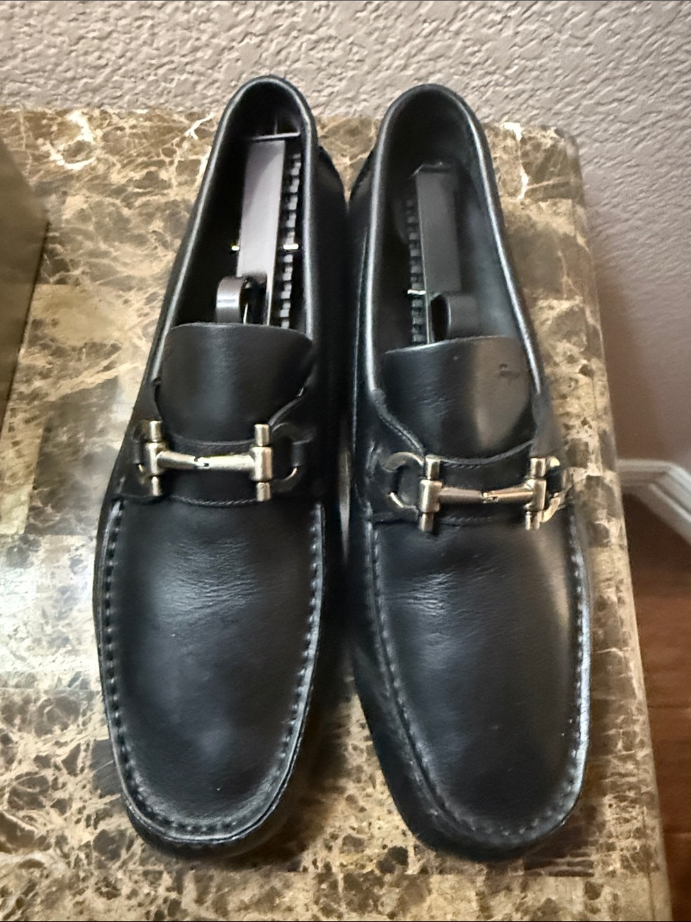 Salvatore Ferragamo Horsebit Loafers Black Driver Shoes Men’s